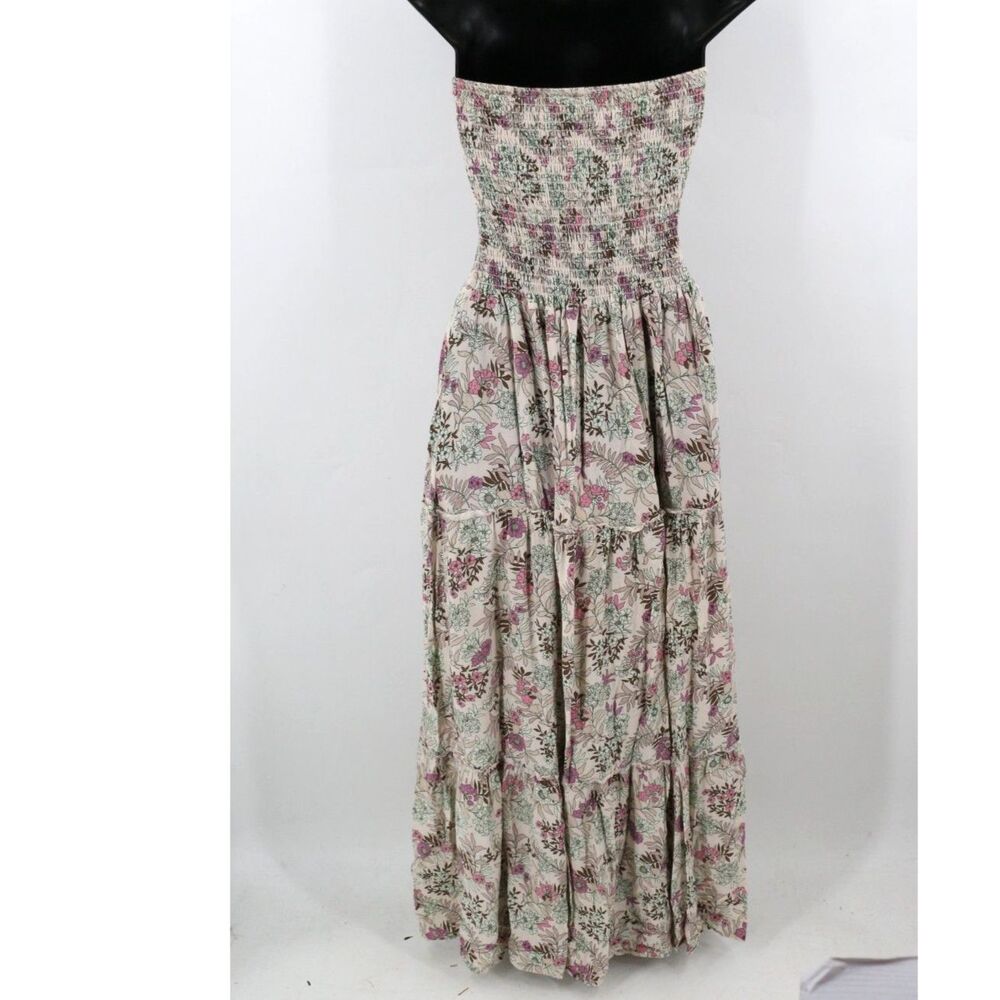Anthropologie Sunday Mi Amor Strapless Smocked Tiered Ruffle Dress Size Medium